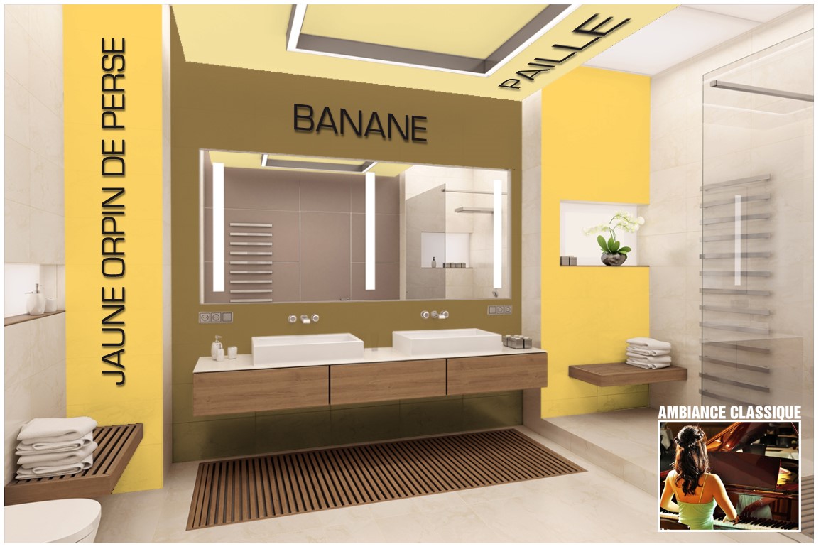 Exemple salle de bain couleur  Banane